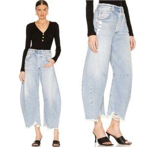 Citizens of Humanity Horseshoe Jeans 31 SAVAHN Light Blue NWT Barrel Frayed New